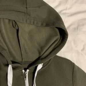 ardene olive green zip up hoodie